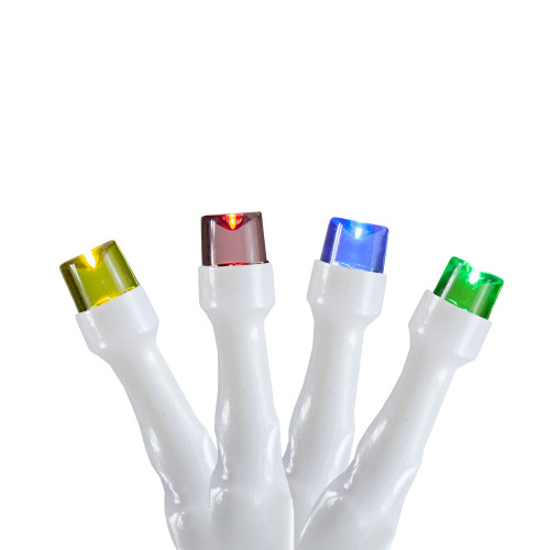 10 B/O Multi LED Wide Angle Christmas Lights - 3 ft White Wire