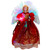 Lighted Fiber Optic Angel Christmas Tree Topper - 12" - Red and Gold