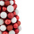 3-Finish Shatterproof Ball Christmas Tree with Tinsel - 15.75" - Red and White