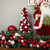 3-Finish Shatterproof Ball Christmas Tree with Tinsel - 15.75" - Red and White